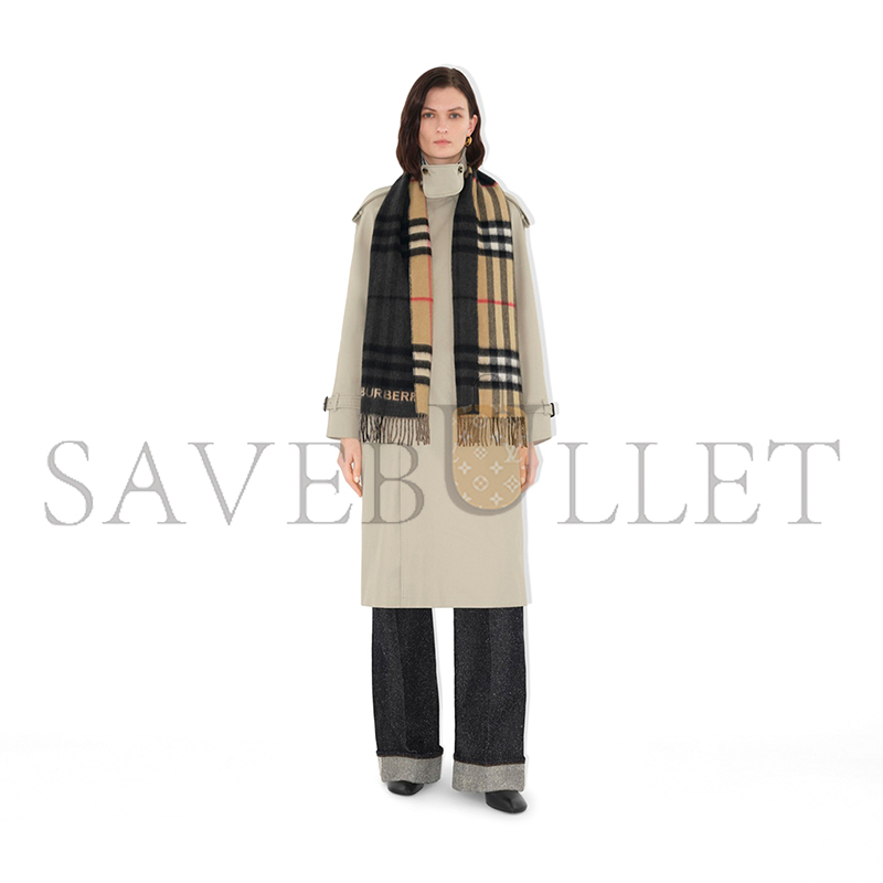 BURBERRY CONTRAST CHECK CASHMERE SCARF 80451711 (168*30cm)